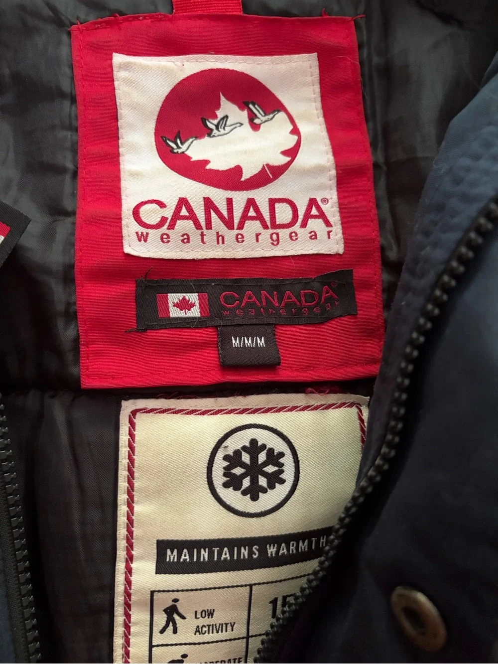 Canada WeatherGear Men’s Dark Navy Insulated Parka with Faux Fur Trim